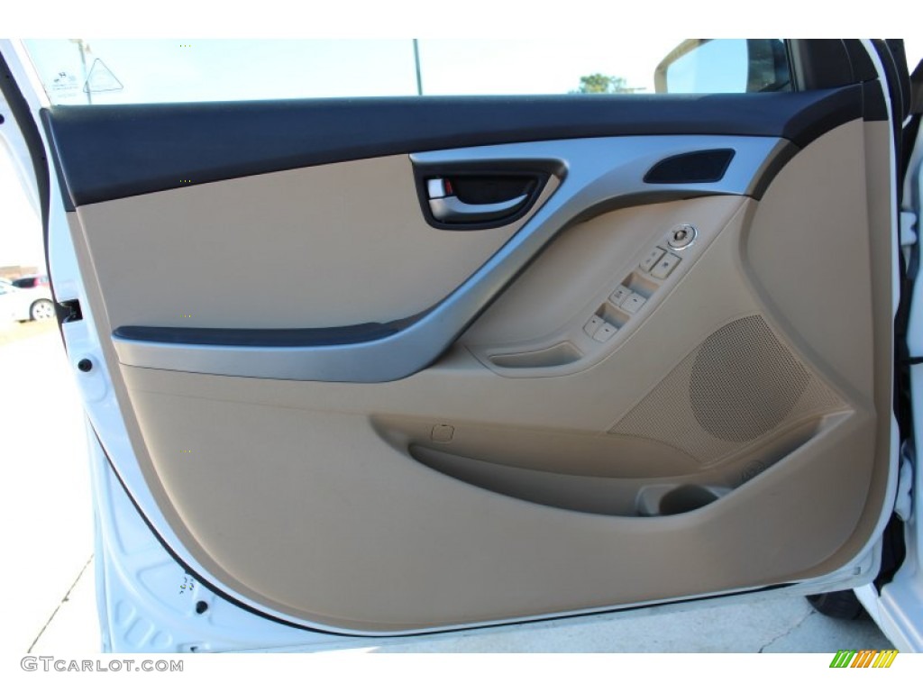 2012 Elantra GLS - Shimmering White / Beige photo #9