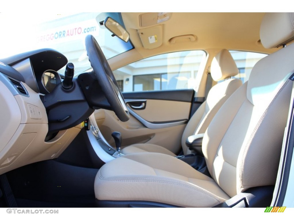 2012 Elantra GLS - Shimmering White / Beige photo #10