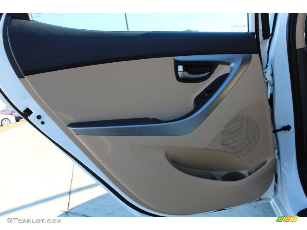 2012 Elantra GLS - Shimmering White / Beige photo #13