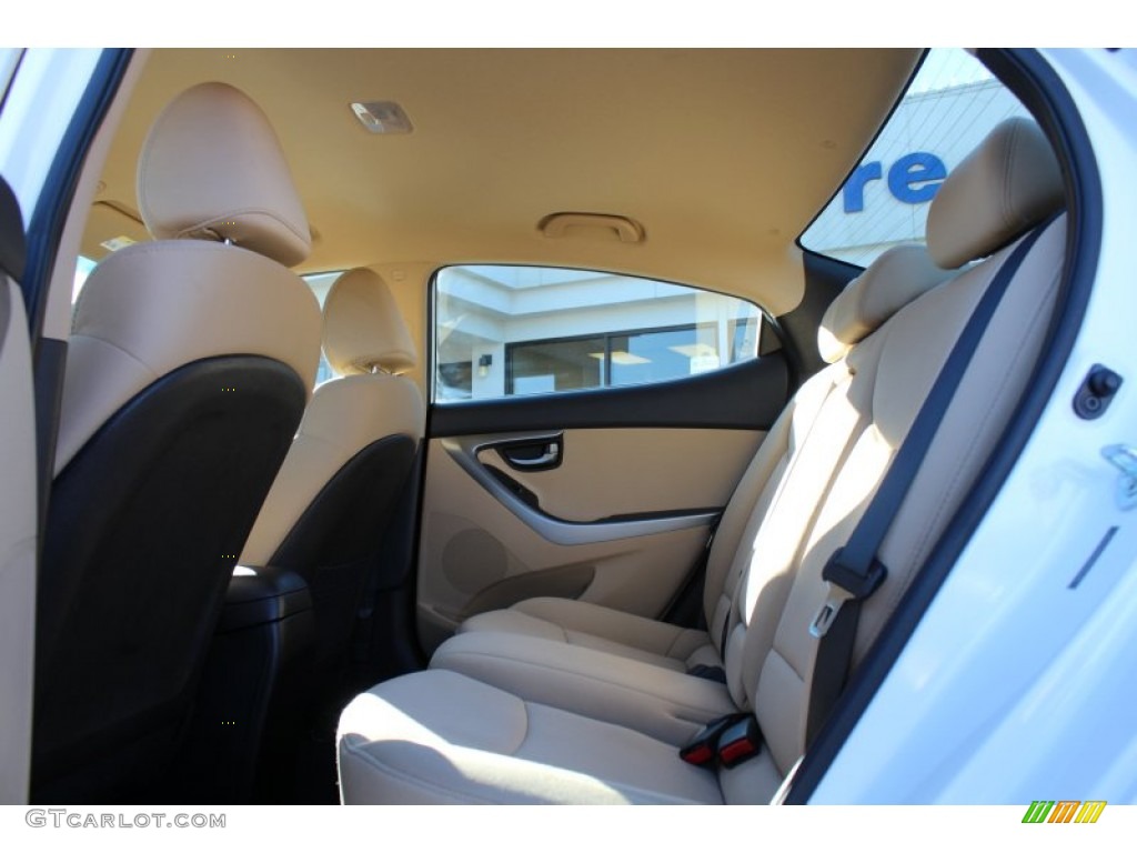 2012 Elantra GLS - Shimmering White / Beige photo #14