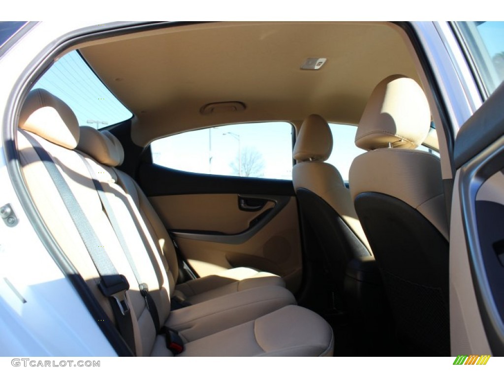 2012 Elantra GLS - Shimmering White / Beige photo #16