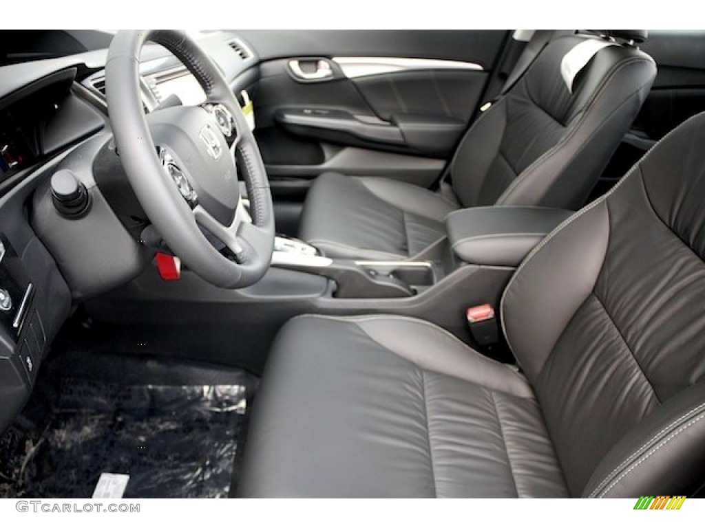 Black Interior 2013 Honda Civic EX-L Sedan Photo #76677894