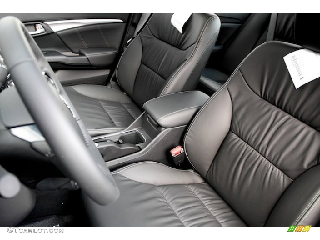 Black Interior 2013 Honda Civic EX-L Sedan Photo #76677906