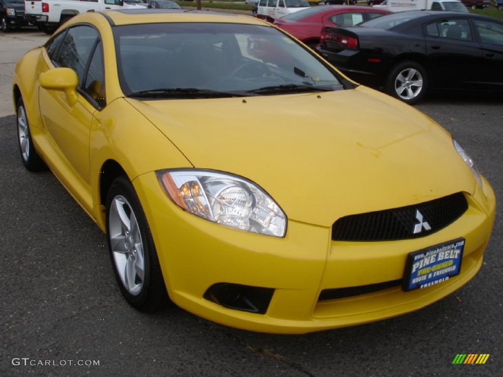 2009 Eclipse GS Coupe - Solar Satin Yellow / Dark Charcoal photo #3
