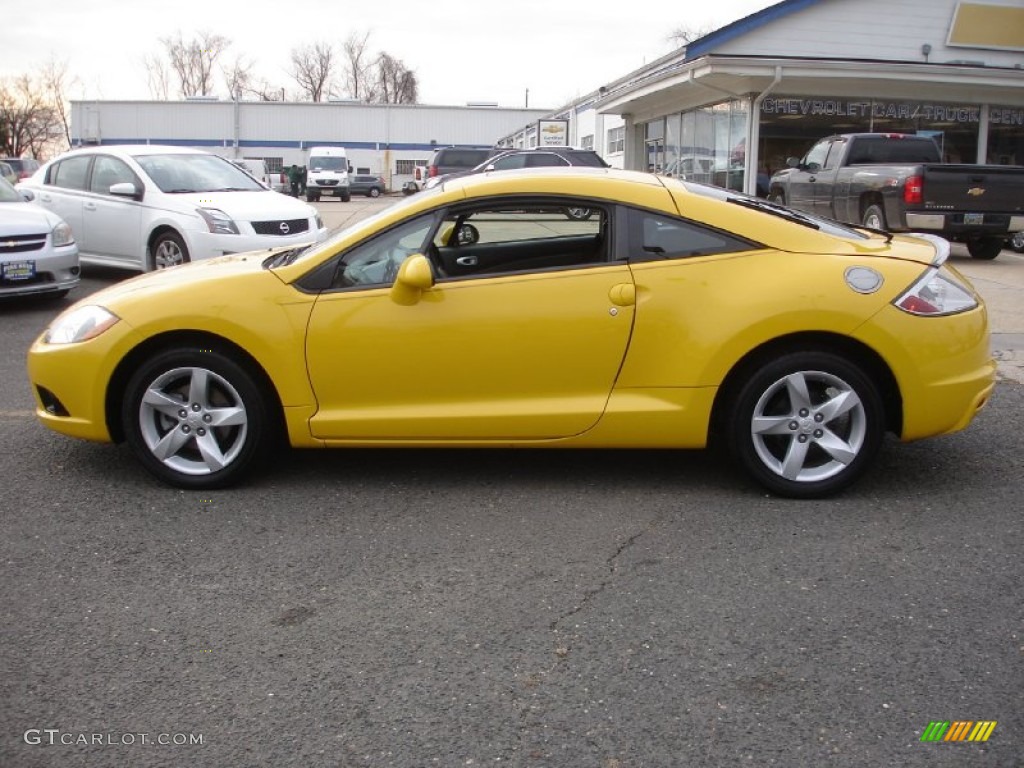 2009 Eclipse GS Coupe - Solar Satin Yellow / Dark Charcoal photo #9