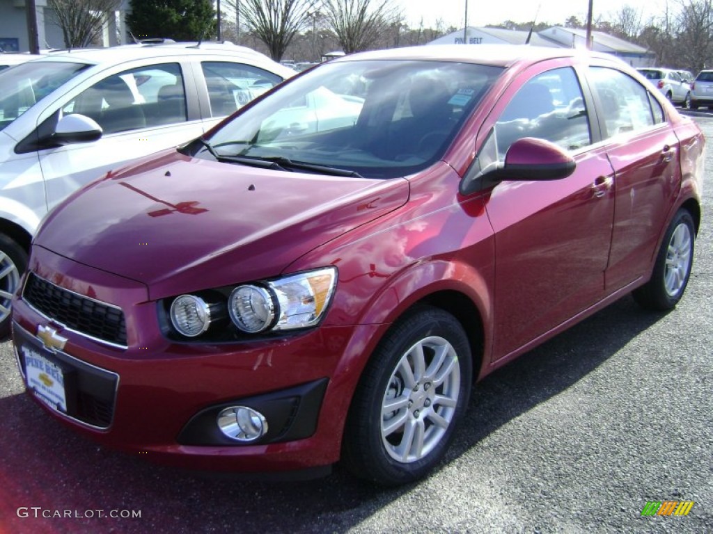 2013 Sonic LT Sedan - Crystal Red Tintcoat / Jet Black/Dark Titanium photo #1