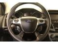 Charcoal Black Leather 2012 Ford Focus Titanium Sedan Steering Wheel