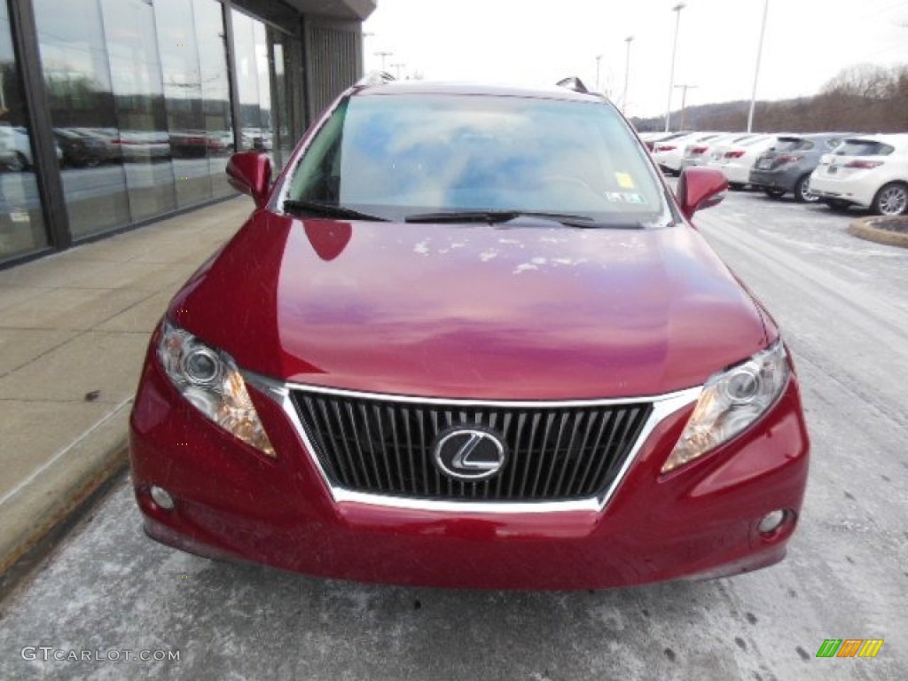 2010 RX 350 AWD - Matador Red Mica / Black/Brown Walnut photo #3