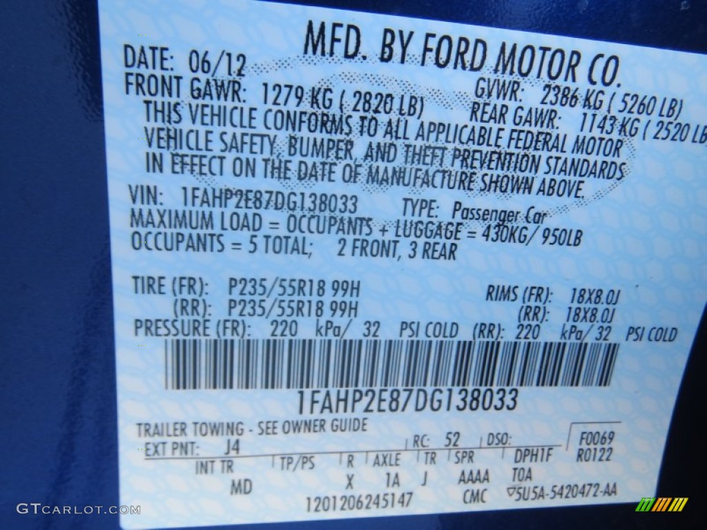 2013 Taurus SEL - Deep Impact Blue Metallic / Dune photo #33