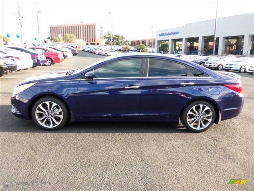 2013 Sonata SE 2.0T - Indigo Night Blue / Gray photo #5