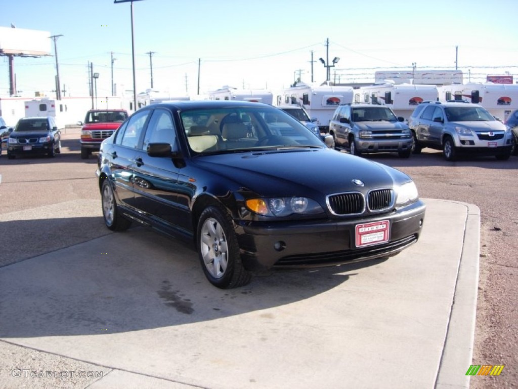 2002 3 Series 325xi Sedan - Jet Black / Sand photo #14