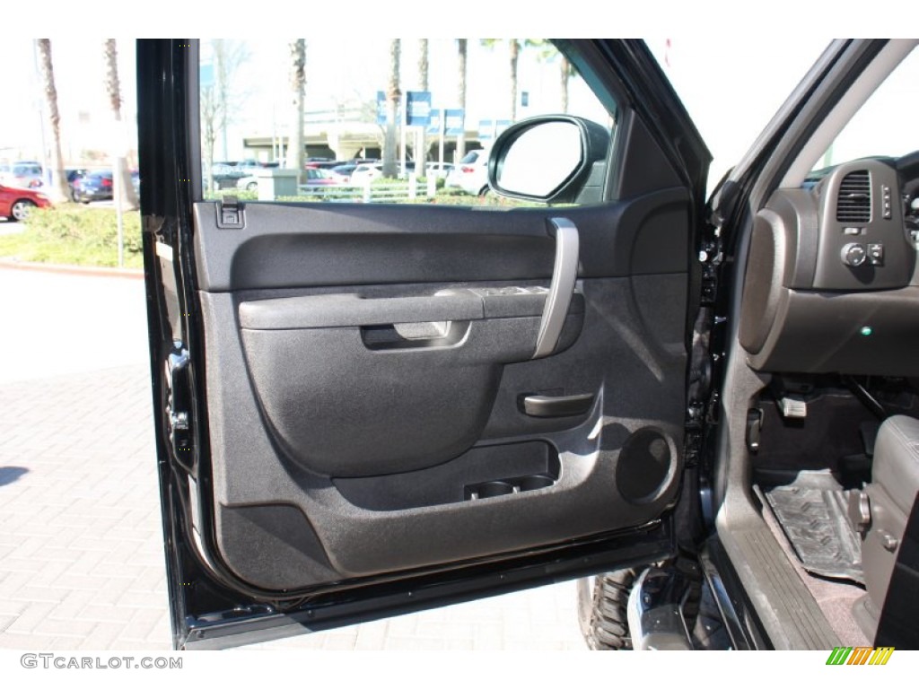 2013 GMC Sierra 1500 SLE Crew Cab 4x4 Ebony Door Panel Photo #76710714