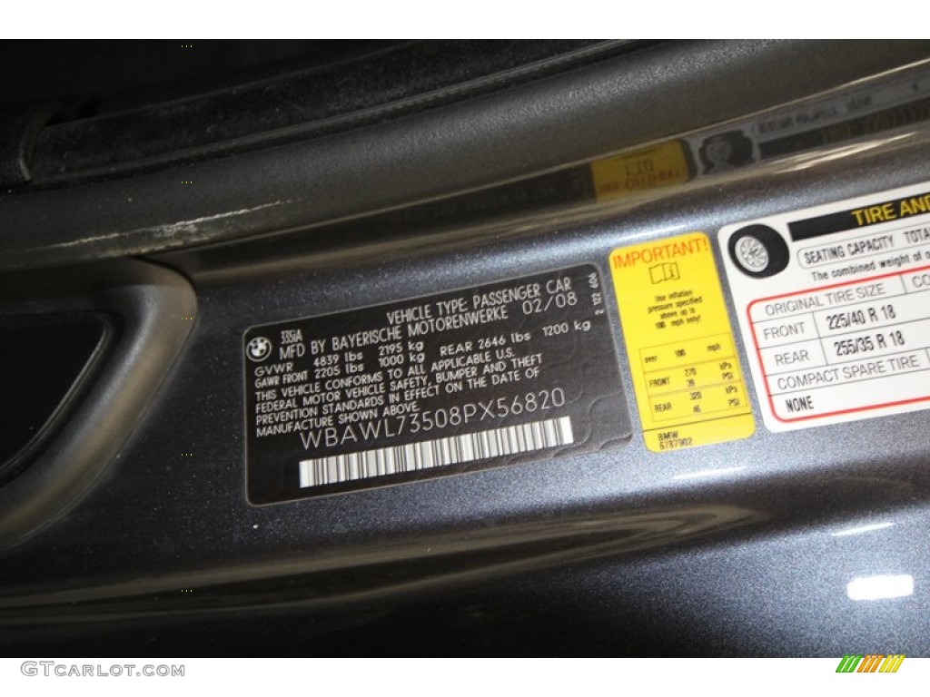 2008 BMW 3 Series 335i Convertible Info Tag Photo #76711833