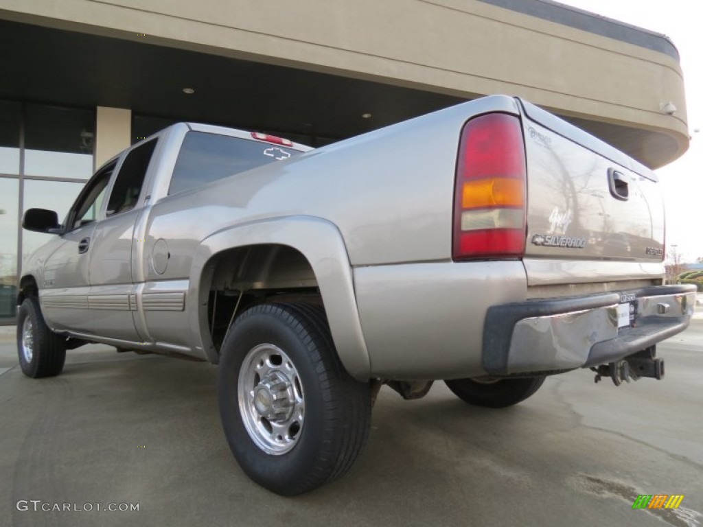 2000 Silverado 2500 LT Extended Cab 4x4 - Light Pewter Metallic / Medium Gray photo #2