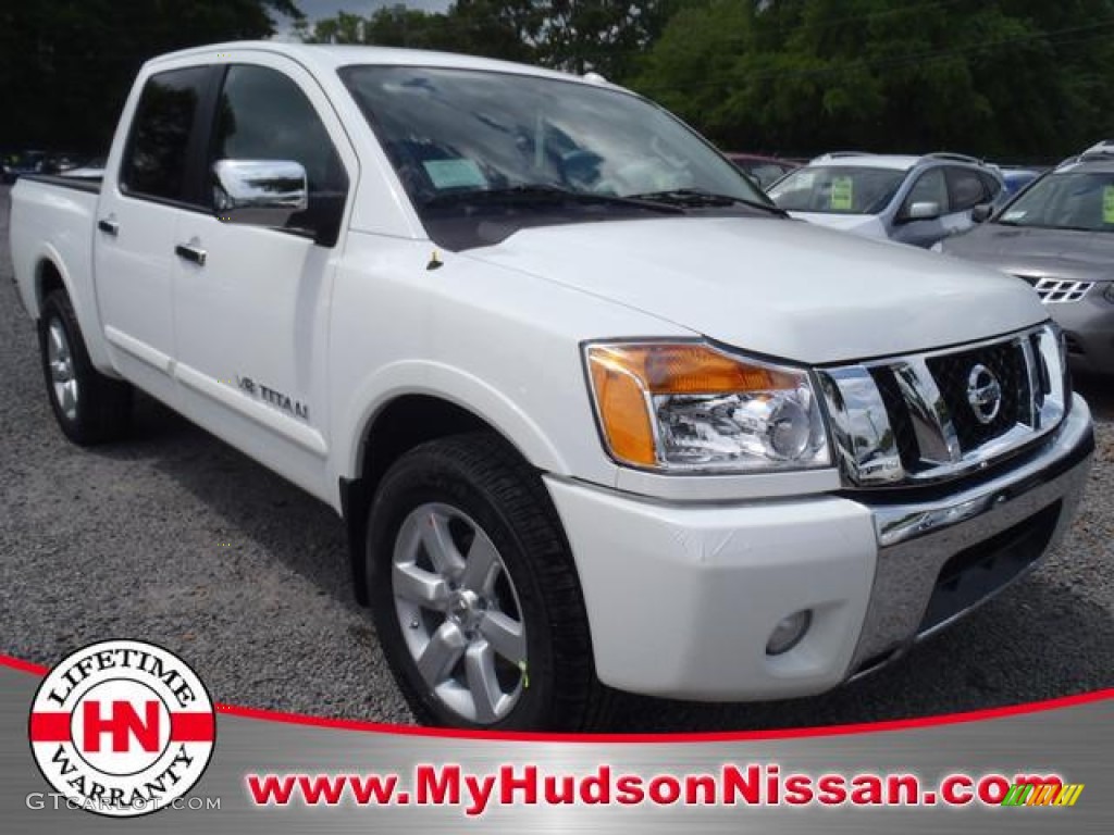 2012 Titan SL Crew Cab - Blizzard White / Charcoal photo #1