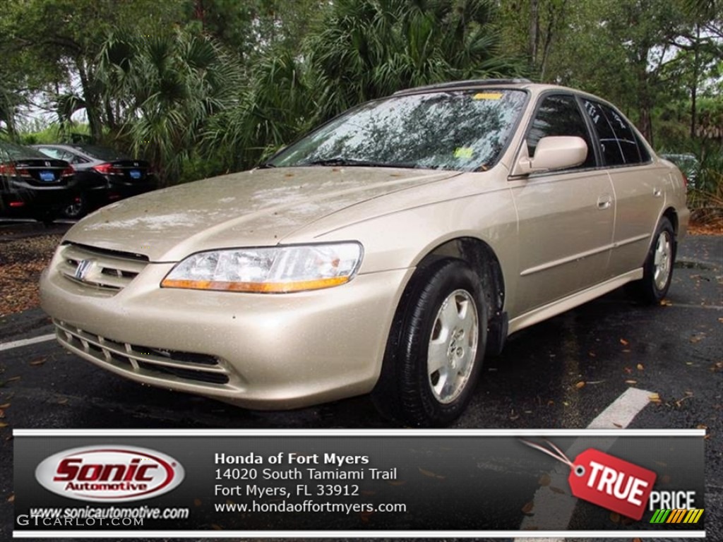 2002 Accord EX V6 Sedan - Naples Gold Metallic / Ivory photo #1