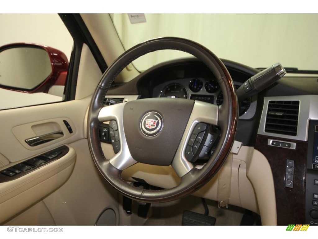 2008 Cadillac Escalade ESV AWD Cocoa/Light Cashmere Steering Wheel Photo #76716400
