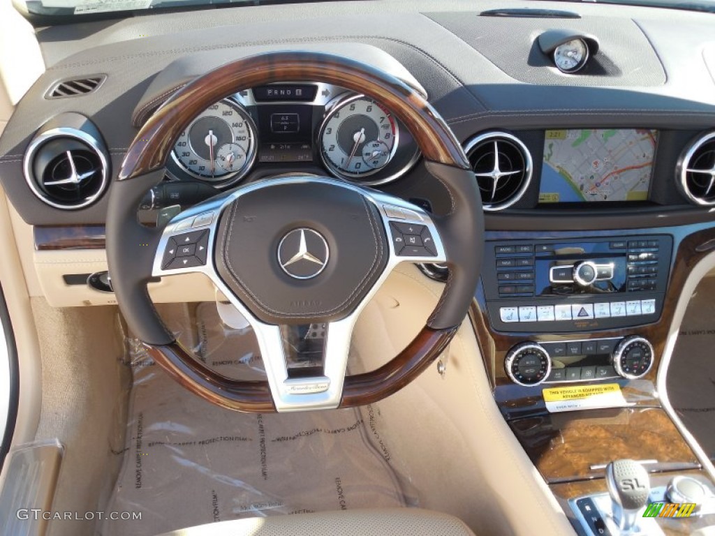 2013 Mercedes-Benz SL 550 Roadster Beige/Brown Dashboard Photo #76717093
