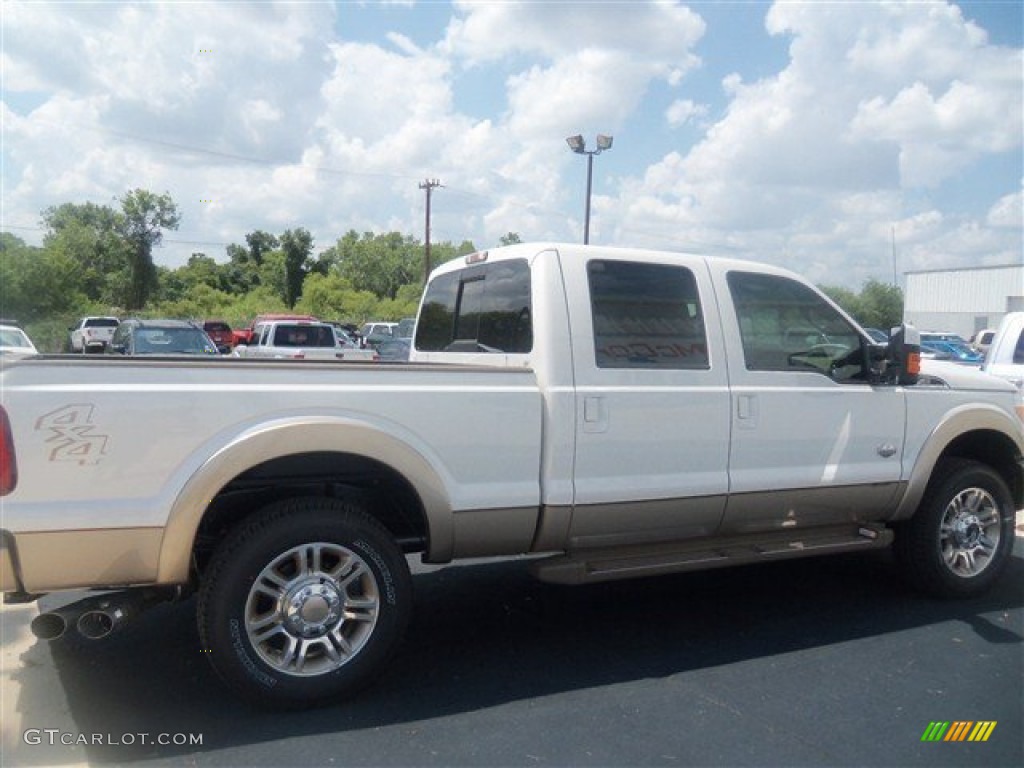 2012 F250 Super Duty King Ranch Crew Cab 4x4 - White Platinum Metallic Tri-Coat / Chaparral Leather photo #6