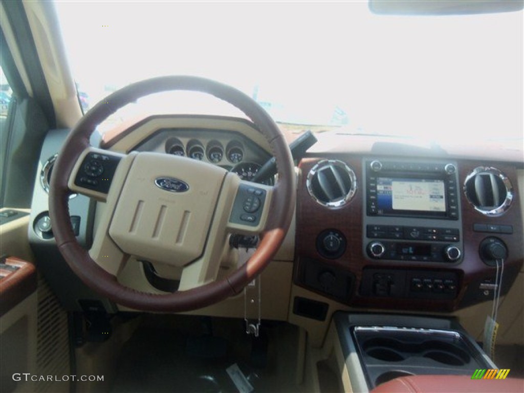 2012 F250 Super Duty King Ranch Crew Cab 4x4 - White Platinum Metallic Tri-Coat / Chaparral Leather photo #14