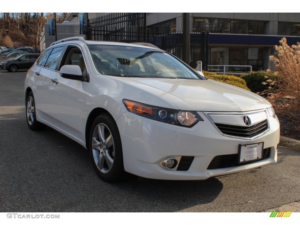 2012 TSX Technology Sport Wagon - Bellanova White Pearl / Taupe photo #1