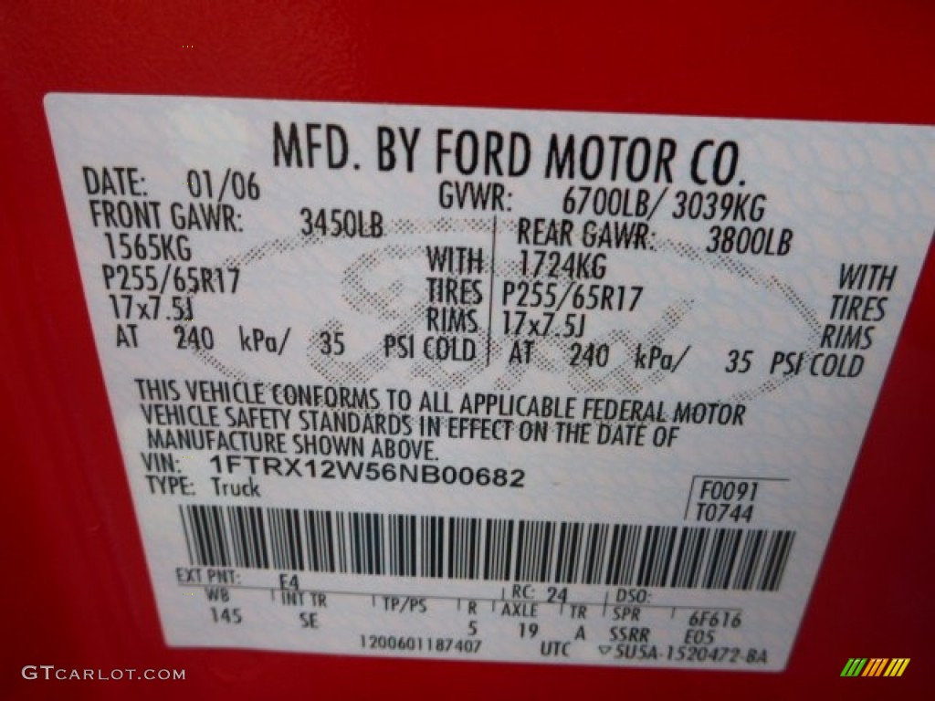2006 F150 STX SuperCab - Bright Red / Medium Flint photo #19