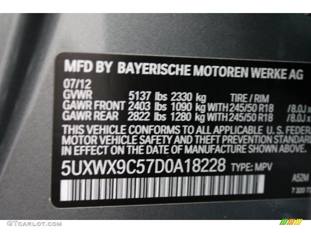 2013 X3 Color Code A52 for Space Gray Metallic Photo #76726022