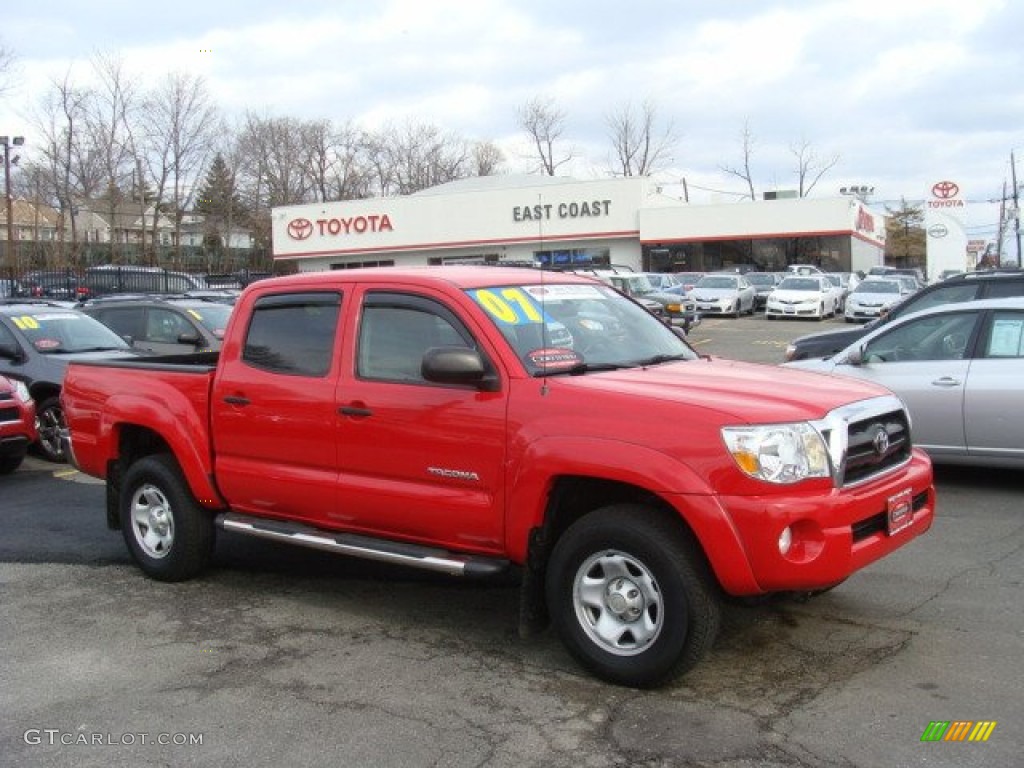 2007 Tacoma V6 SR5 PreRunner Double Cab - Radiant Red / Graphite Gray photo #1