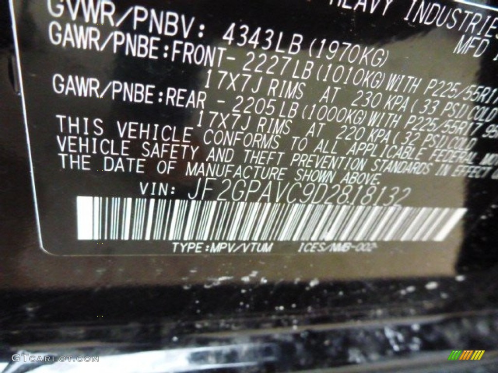 2013 XV Crosstrek 2.0 Premium - Crystal Black Silica / Ivory photo #17