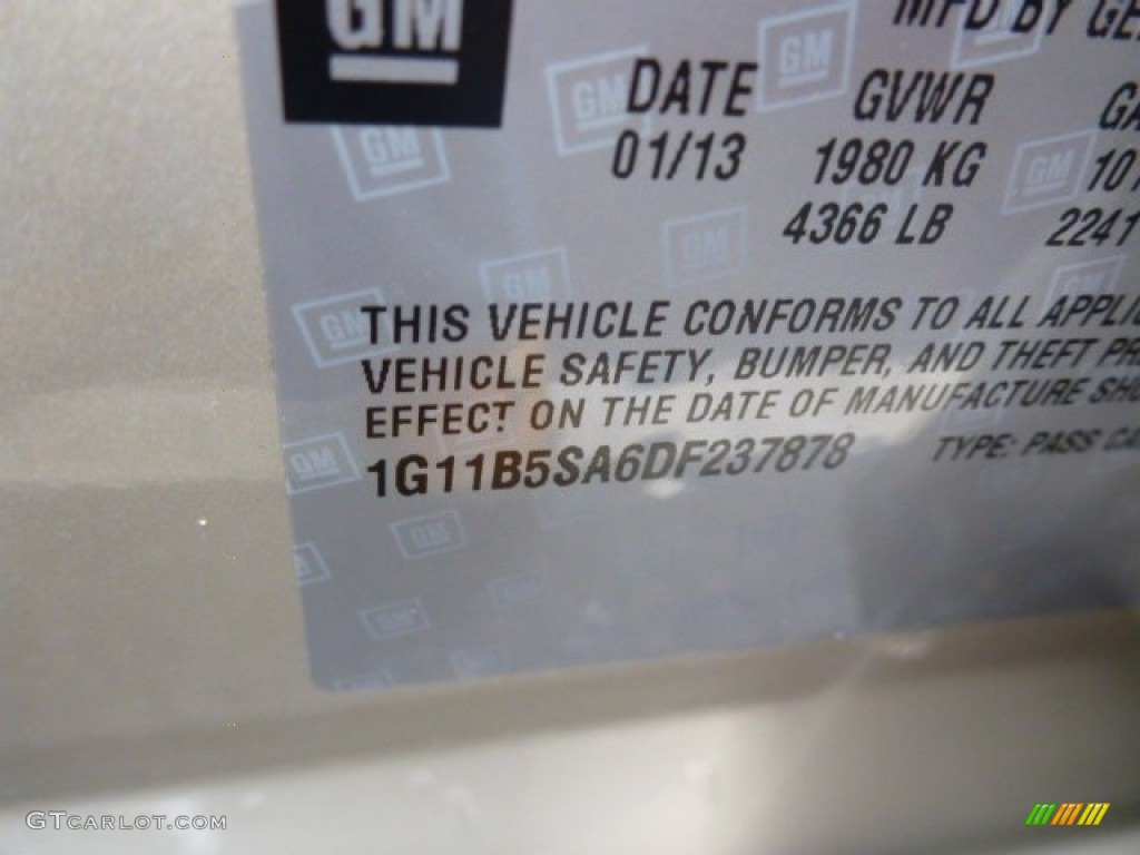 2013 Malibu LS - Champagne Silver Metallic / Jet Black/Titanium photo #17