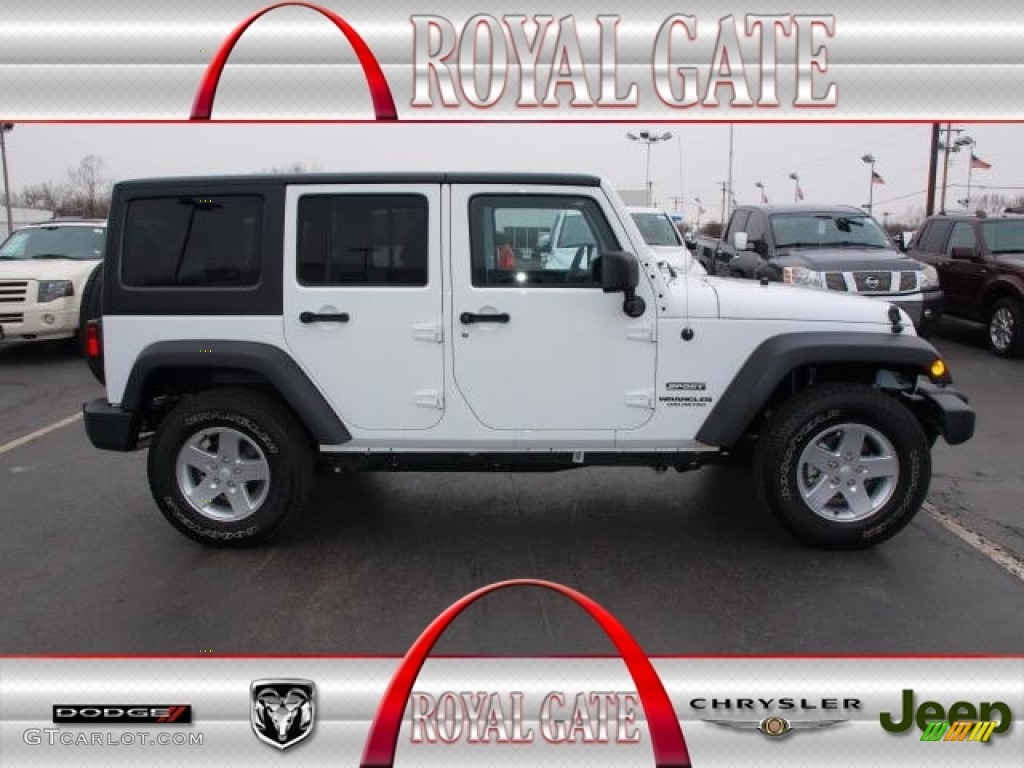 2012 Wrangler Unlimited Sport S 4x4 - Bright White / Black photo #1