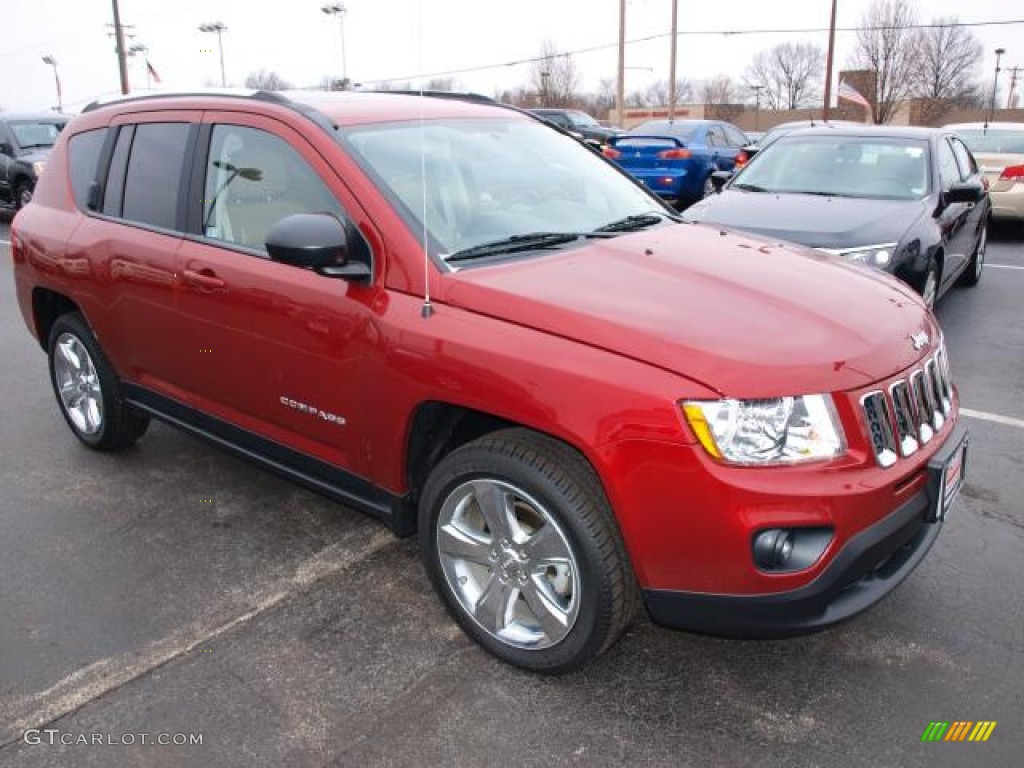2011 Compass Limited 70th Anniversary 4x4 - Deep Cherry Red Crystal Pearl / Dark Slate Gray/Light Pebble Beige photo #2