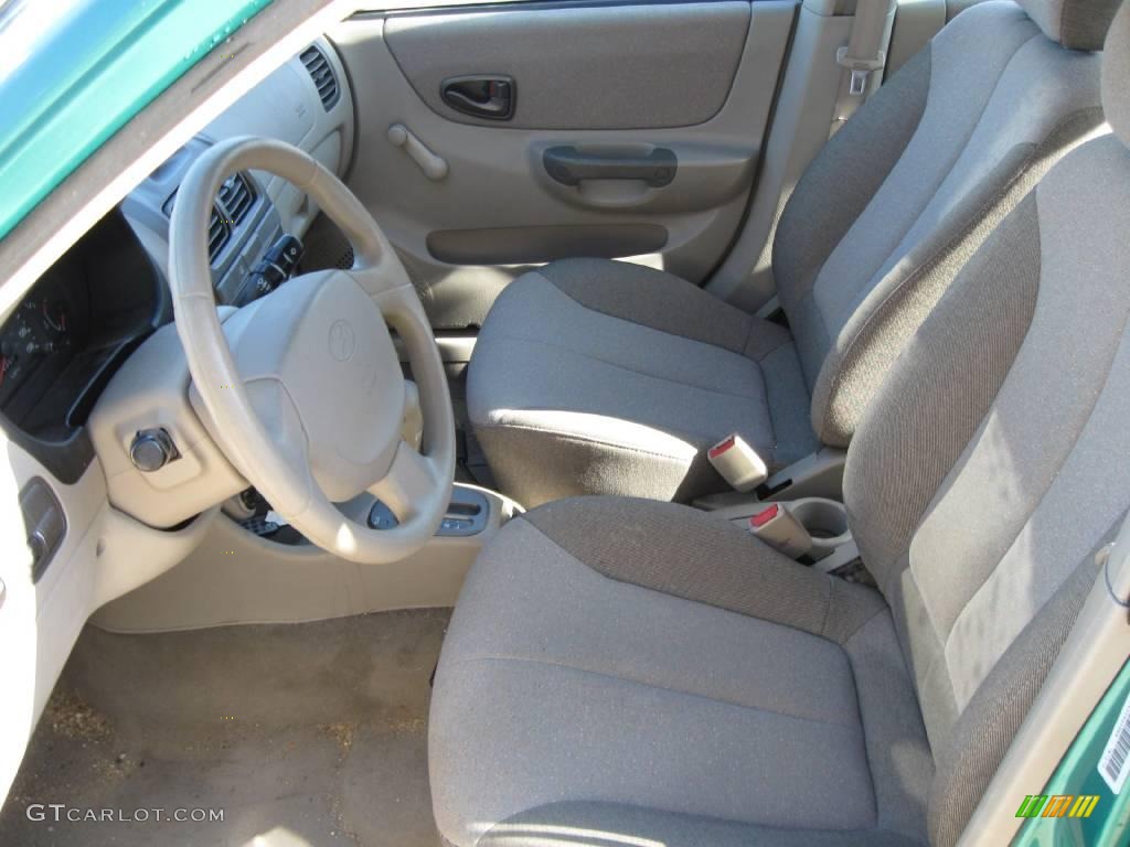 2001 Accent GL Sedan - Jade Green / Beige photo #5