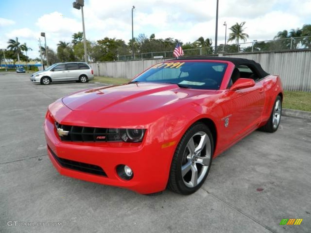 2011 Camaro LT/RS Convertible - Victory Red / Black photo #7
