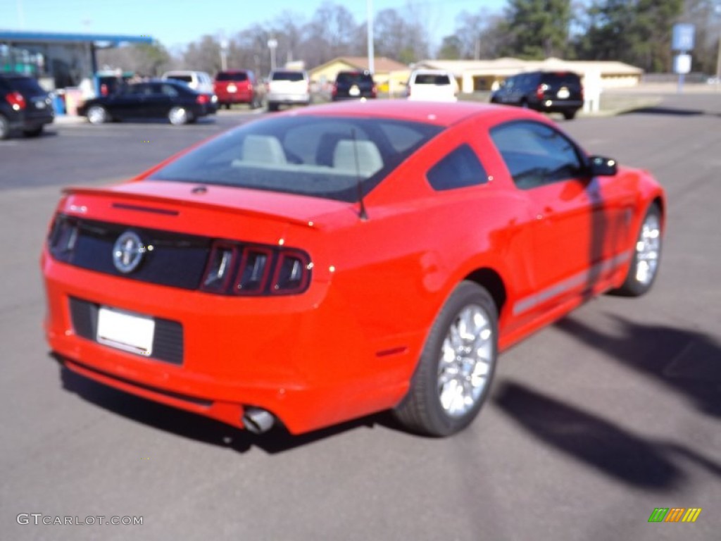 2013 Mustang V6 Premium Coupe - Race Red / Stone photo #3