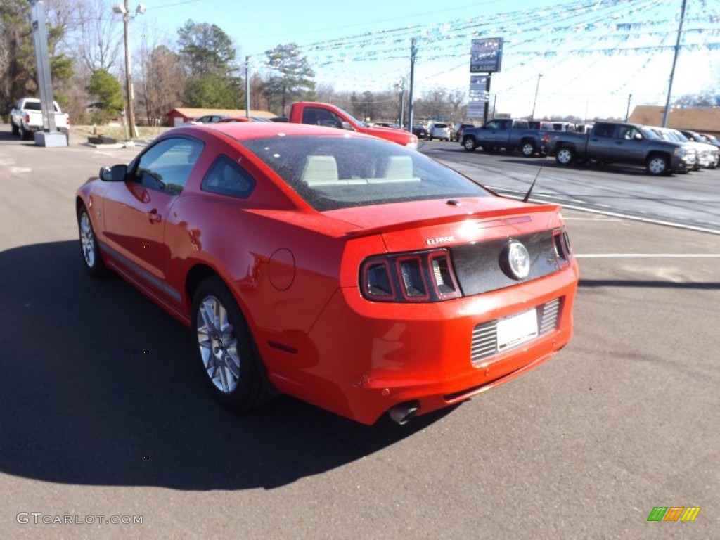 2013 Mustang V6 Premium Coupe - Race Red / Stone photo #4