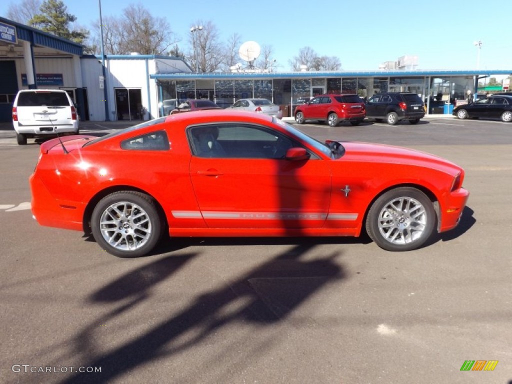 2013 Mustang V6 Premium Coupe - Race Red / Stone photo #5