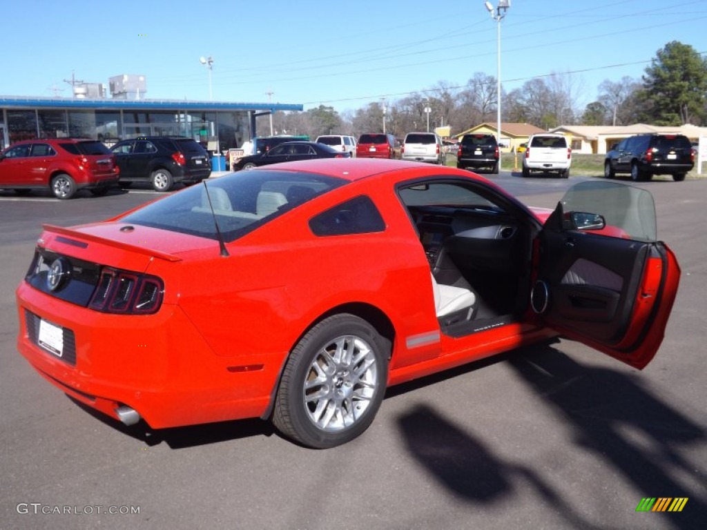 2013 Mustang V6 Premium Coupe - Race Red / Stone photo #10