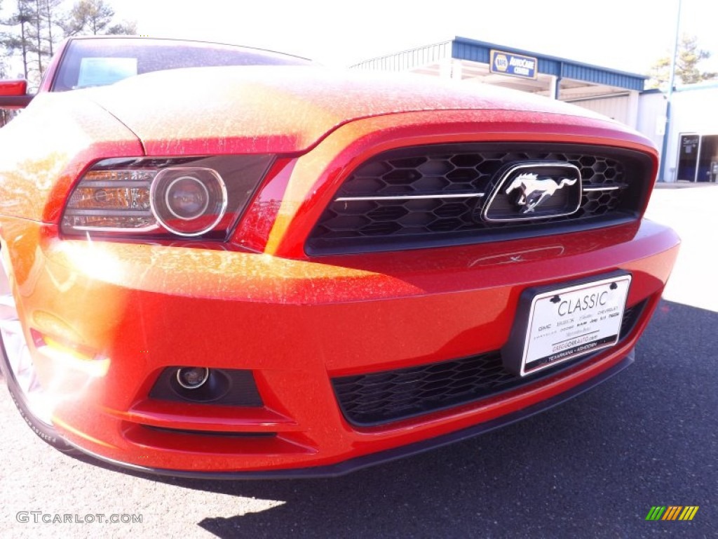 2013 Mustang V6 Premium Coupe - Race Red / Stone photo #13