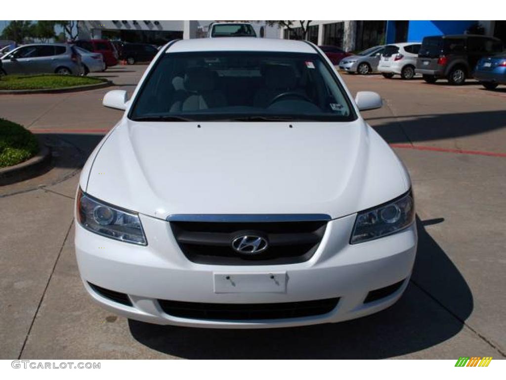 2007 Sonata GLS - Powder White Pearl / Gray photo #2