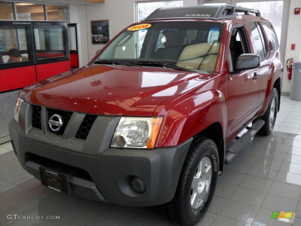 2008 Xterra S 4x4 - Red Alert / Charcoal photo #1