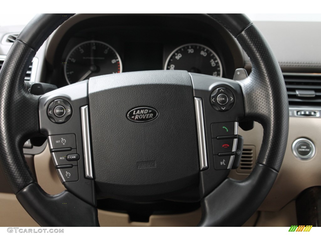2010 Land Rover Range Rover Sport Supercharged Premium Arabica/Arabica Stitching Steering Wheel Photo #76743785