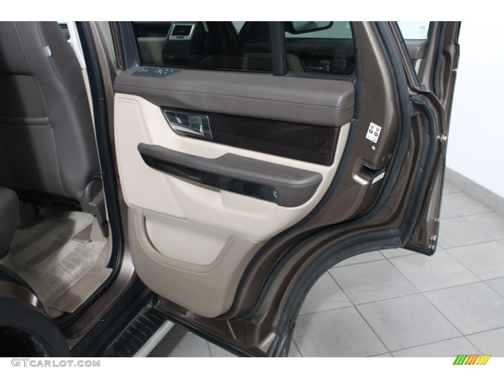 2010 Land Rover Range Rover Sport Supercharged Premium Arabica/Arabica Stitching Door Panel Photo #76743874