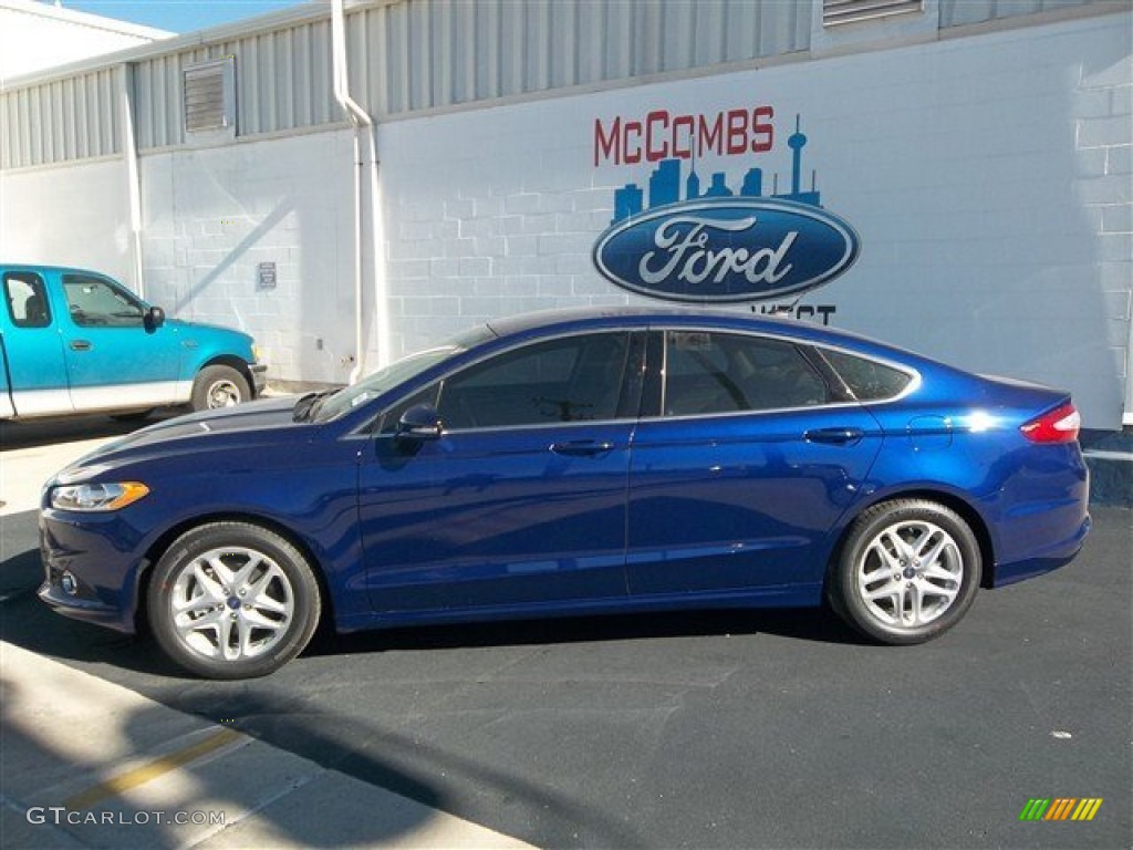 2013 Fusion SE 1.6 EcoBoost - Deep Impact Blue Metallic / Dune photo #3