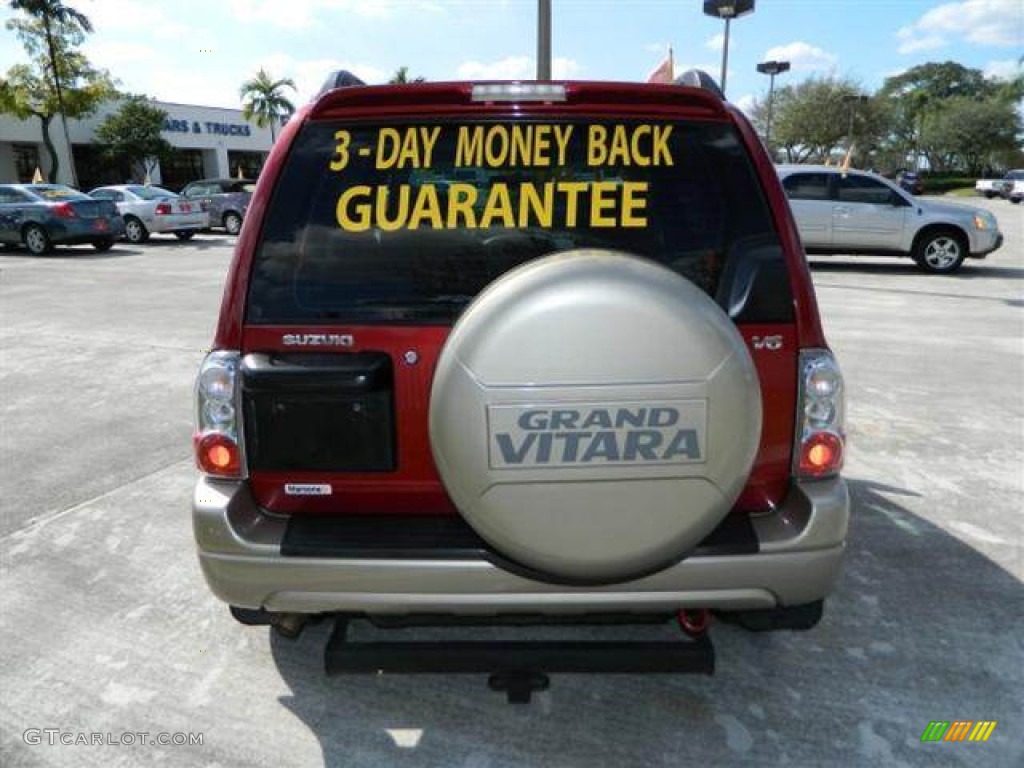 2004 Grand Vitara EX 4WD - Racy Red / Gray photo #4
