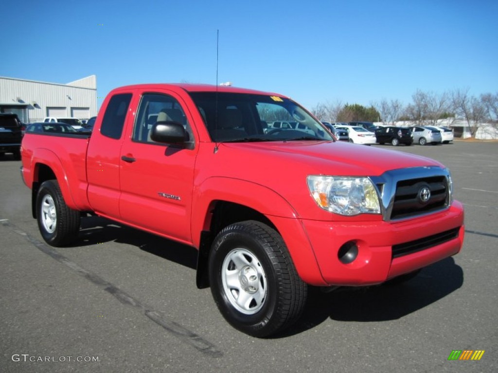 2005 Tacoma Access Cab 4x4 - Radiant Red / Graphite Gray photo #1