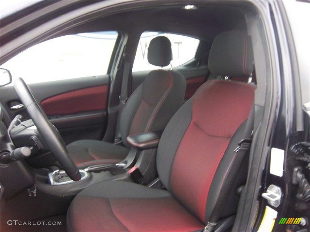 Black/Red Interior 2012 Dodge Avenger SXT Plus Photo #76751456