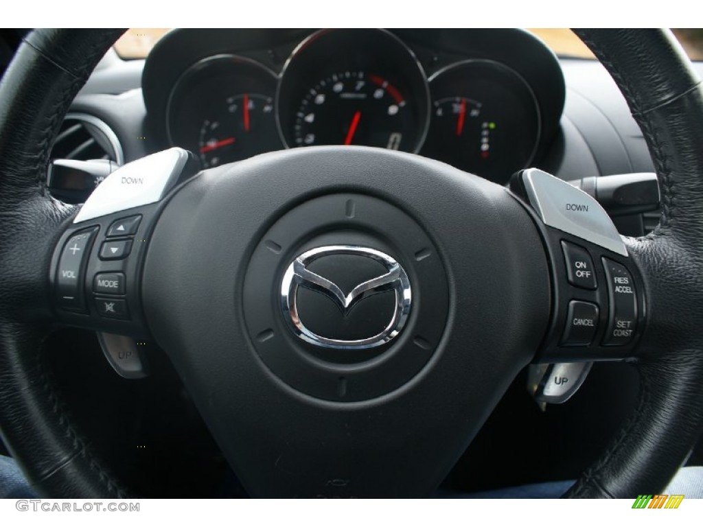 2006 Mazda RX-8 Standard RX-8 Model Black/Chaparral Steering Wheel Photo #76751892