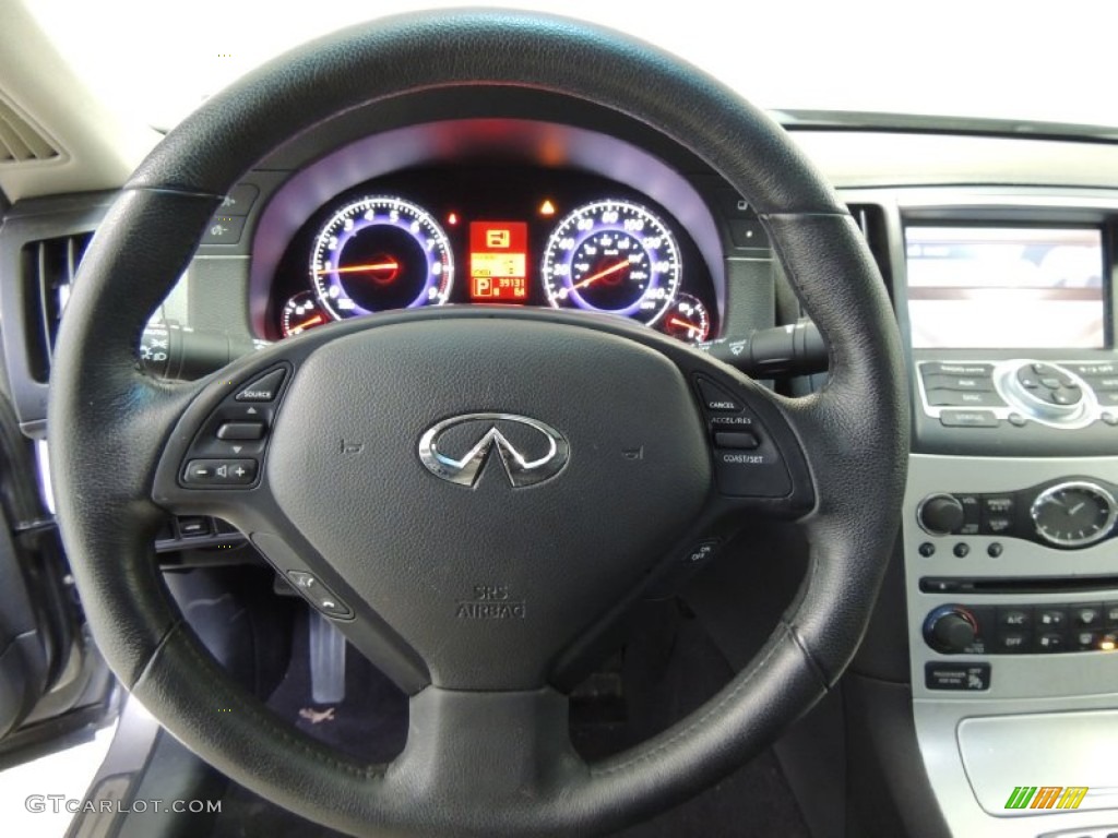 2009 Infiniti G 37 x Sedan Graphite Steering Wheel Photo #76751993
