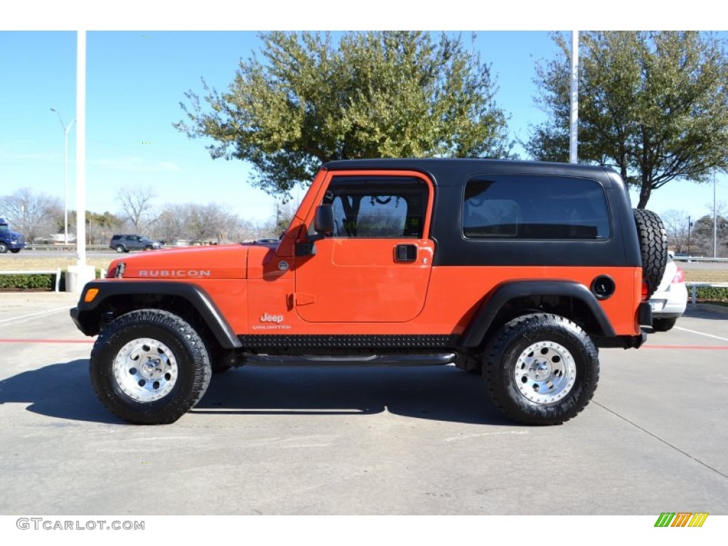 2006 Wrangler Unlimited Rubicon 4x4 - Impact Orange / Dark Slate Gray photo #2